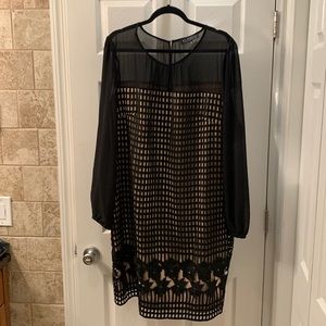 Eloquii, Sheer sleeve embellished sheath plus size dress